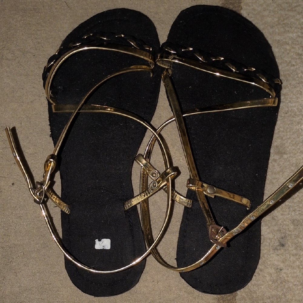 Gold Strappy Sandals